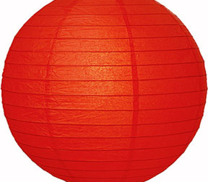 Papperslykta Röd. 40 cm