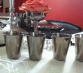 Snapsglas i silver. 12 pieces